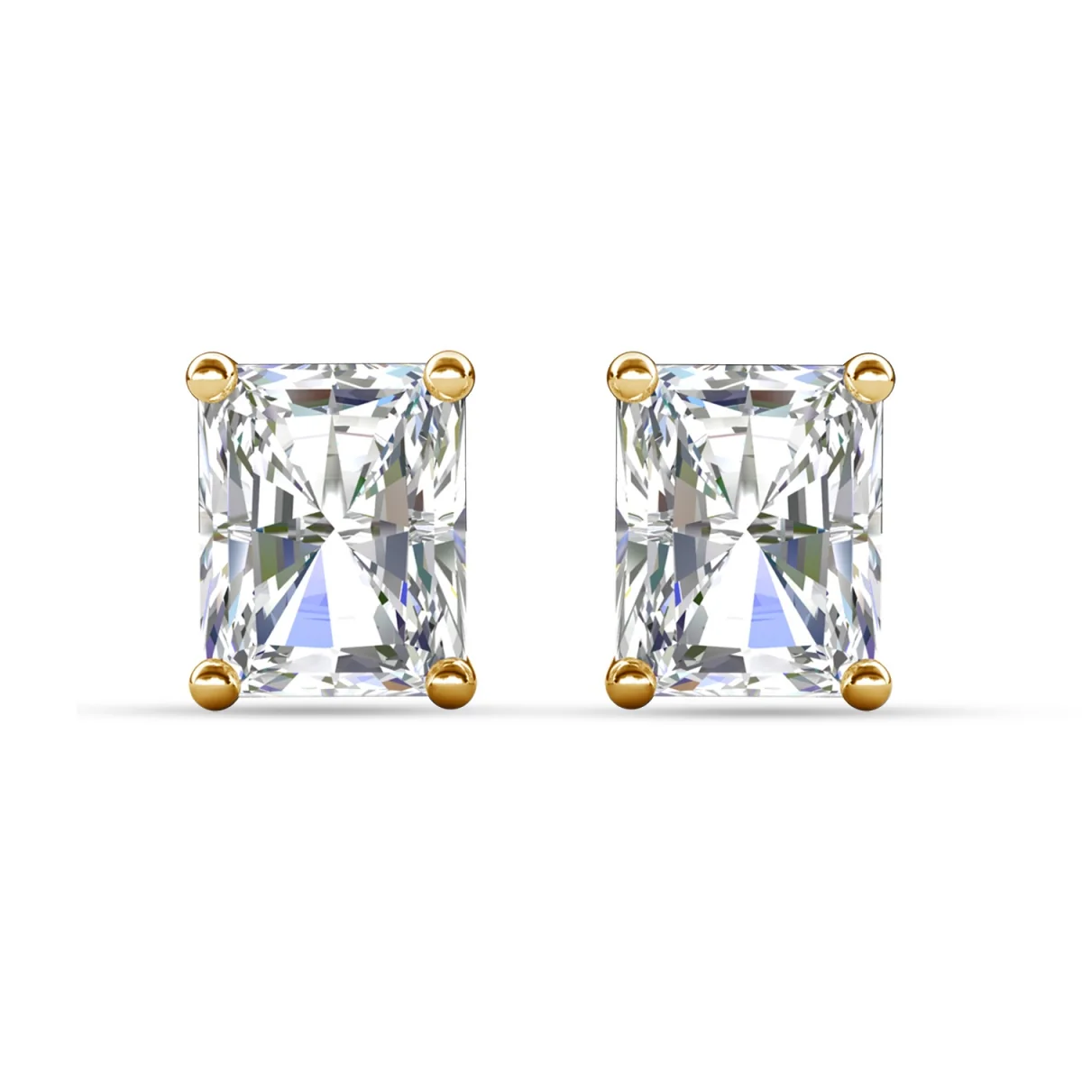 Mia 18k White Gold Plated Sterling Silver Stud Earrings with Simulated Diamond Crystals - Image 77