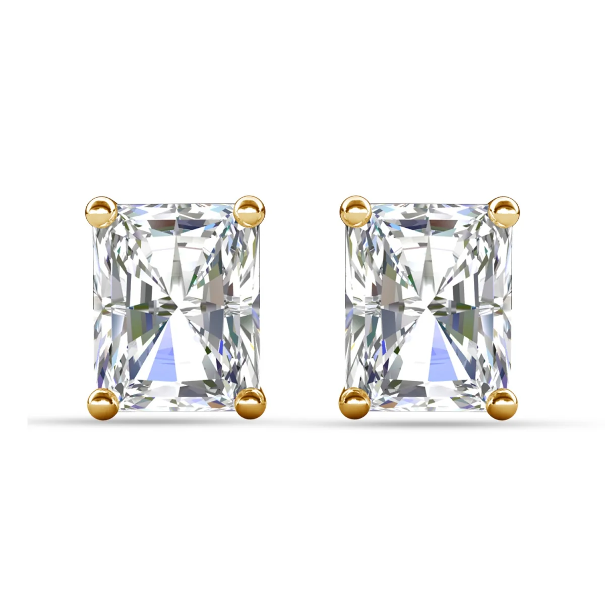 Mia 18k White Gold Plated Sterling Silver Stud Earrings with Simulated Diamond Crystals - Image 89
