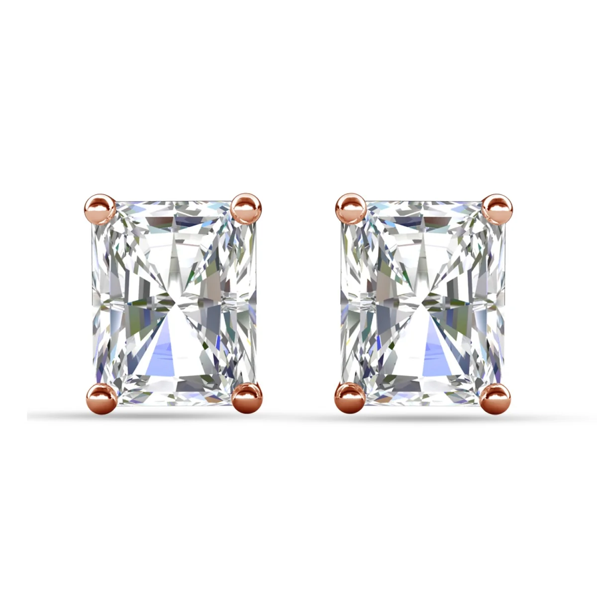 Mia 18k White Gold Plated Sterling Silver Stud Earrings with Simulated Diamond Crystals - Image 93