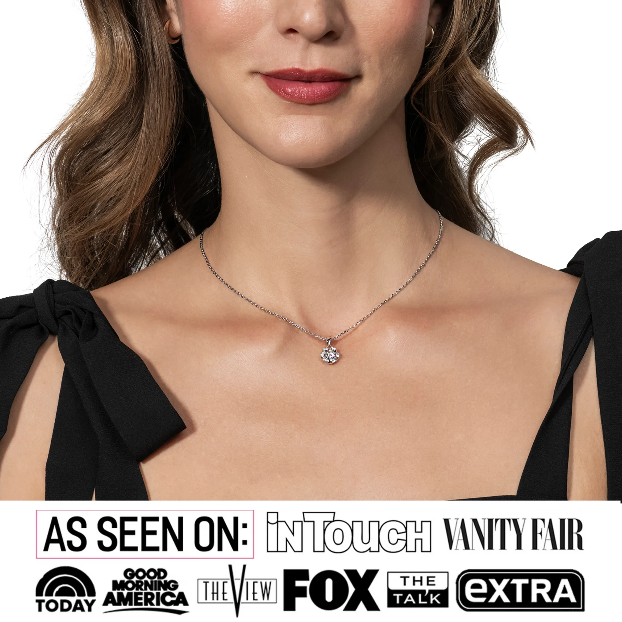 Millie 18k White Gold Plated Necklace with Swarovski Crystals - Image 2