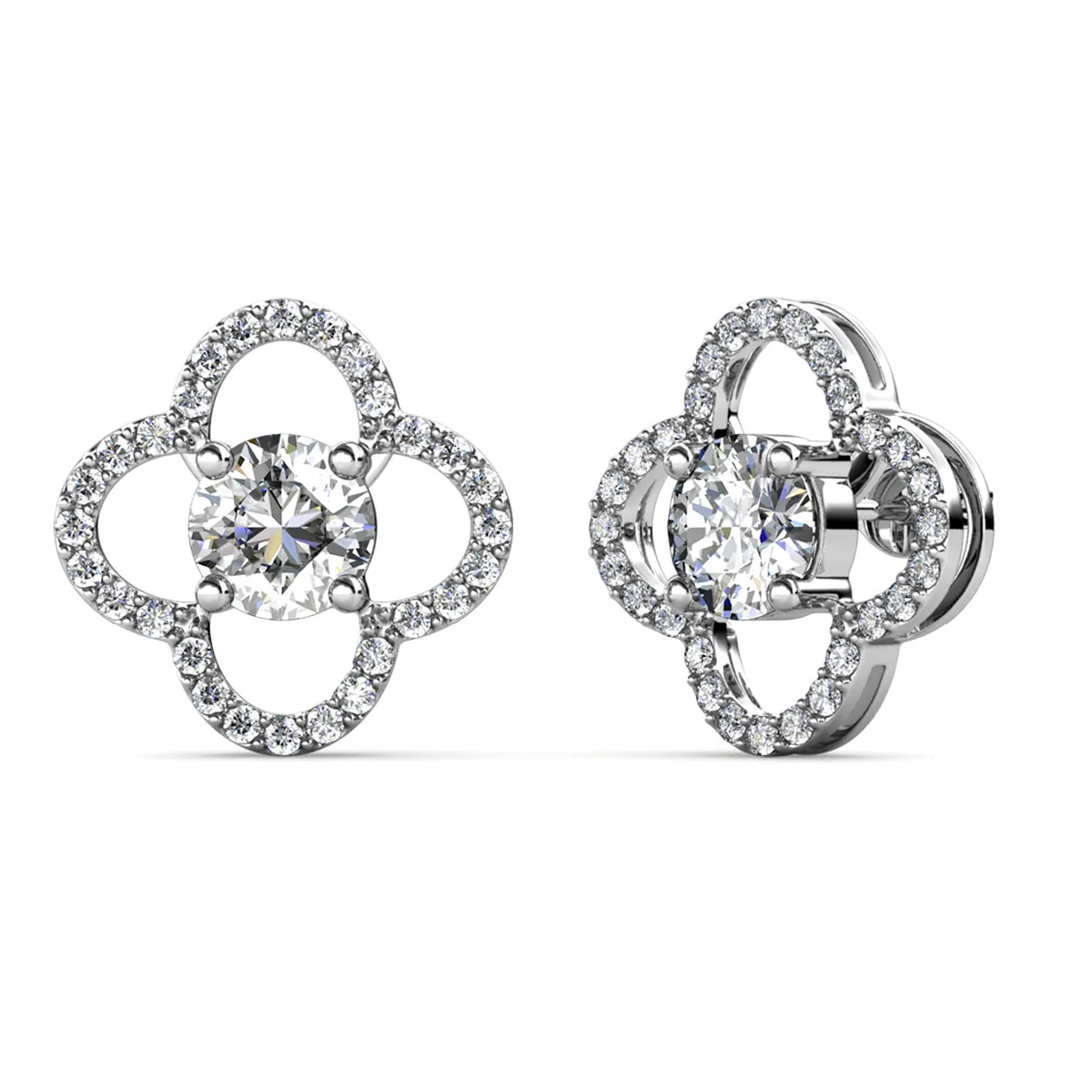Moissanite by Cate & Chloe Charlotte 18k Gold Plated 925 Sterling Silver Stud Earrings 1.28tcw