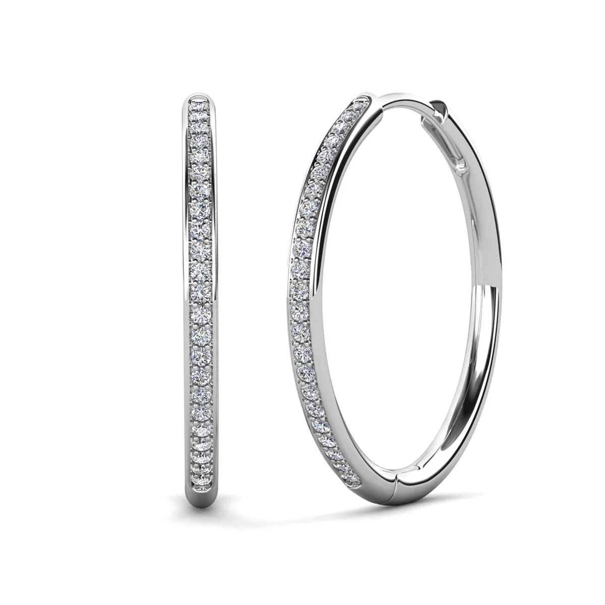 Moissanite by Cate & Chloe Delaney 18k White Gold Plated 25mm 925 Sterling Silver Stud Earrings 0.23tcw