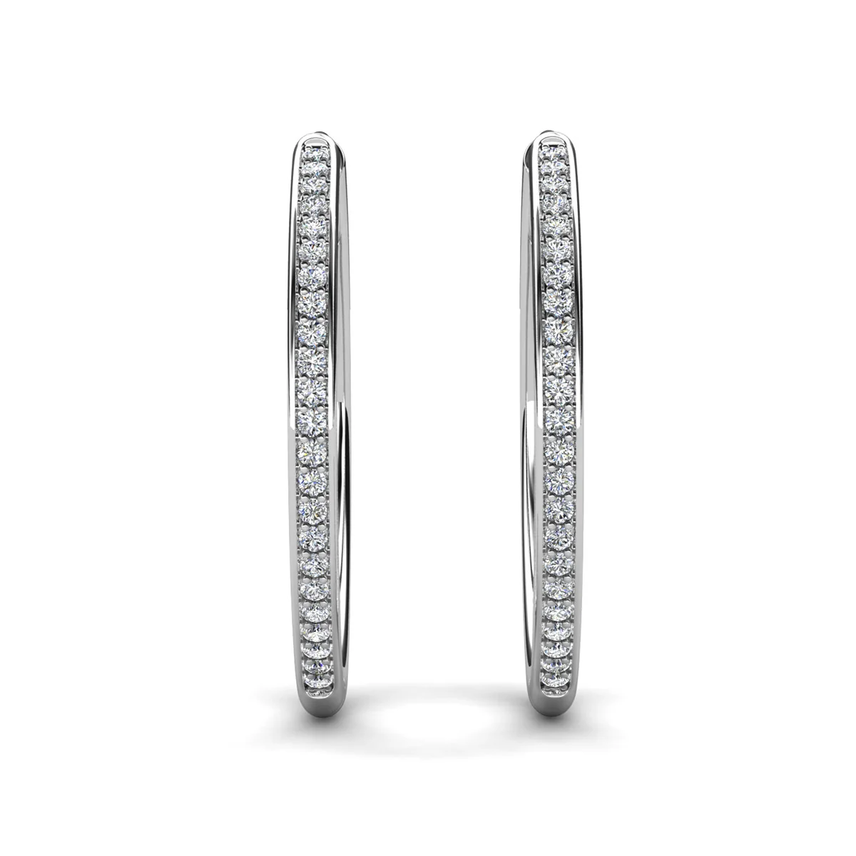 Moissanite by Cate & Chloe Delaney 18k White Gold Plated 25mm 925 Sterling Silver Stud Earrings 0.23tcw - Image 10