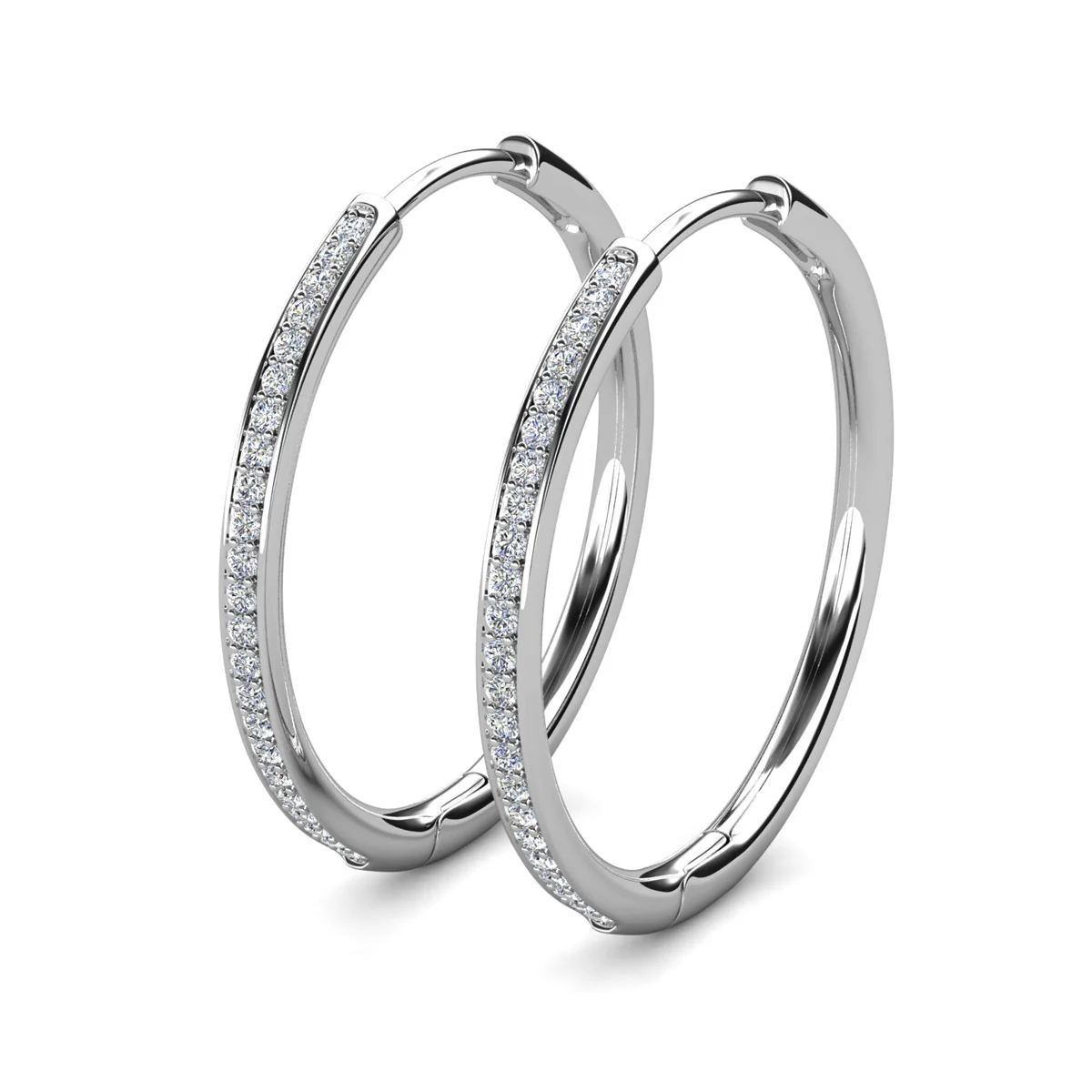 Moissanite by Cate & Chloe Delaney 18k White Gold Plated 25mm 925 Sterling Silver Stud Earrings 0.23tcw - Image 12