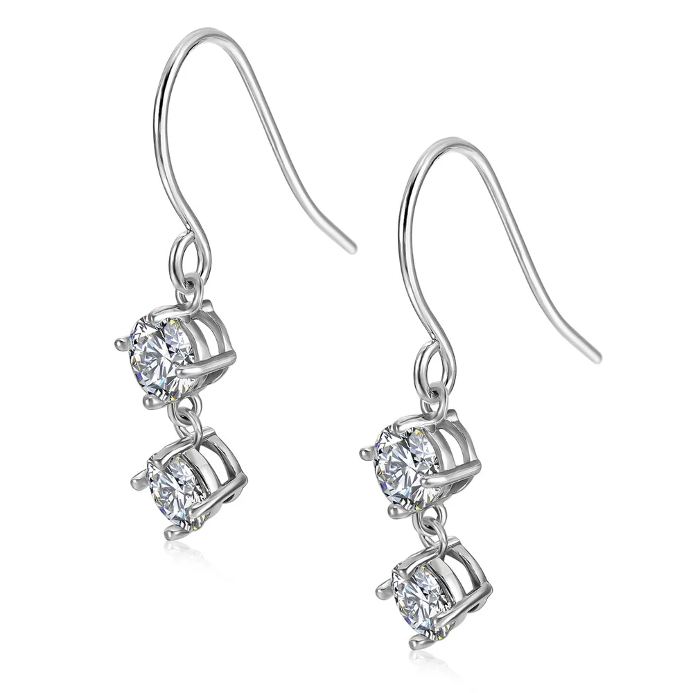 Moissanite by Cate & Chloe Talia 18k Gold Plated 925 Sterling Silver Dangle Earrings 2.0tcw - Image 10