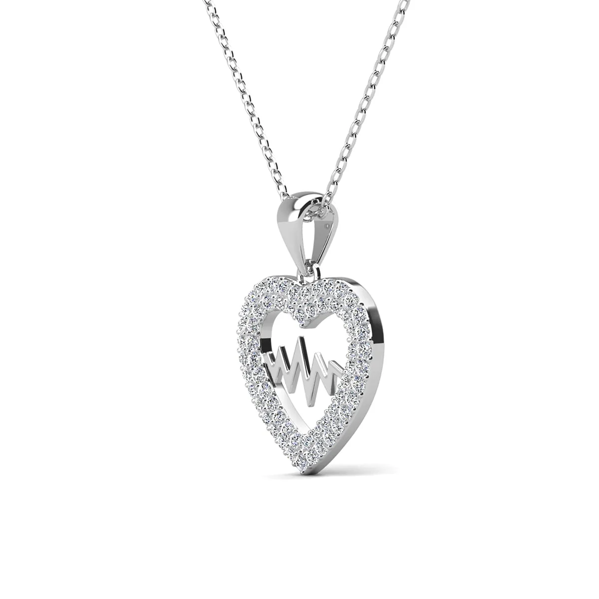 Molly 18k White Gold Plated Heart Necklace with Swarovski Crystals & Heartfelt Message for Daughter - Image 9