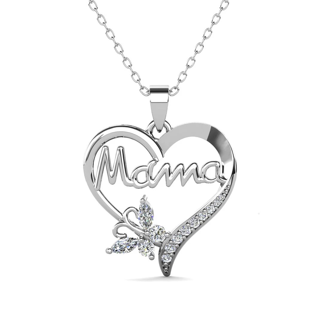 Mom 18k White Gold Plated Necklaces with Swarovski Crystals and Message Card - Image 22