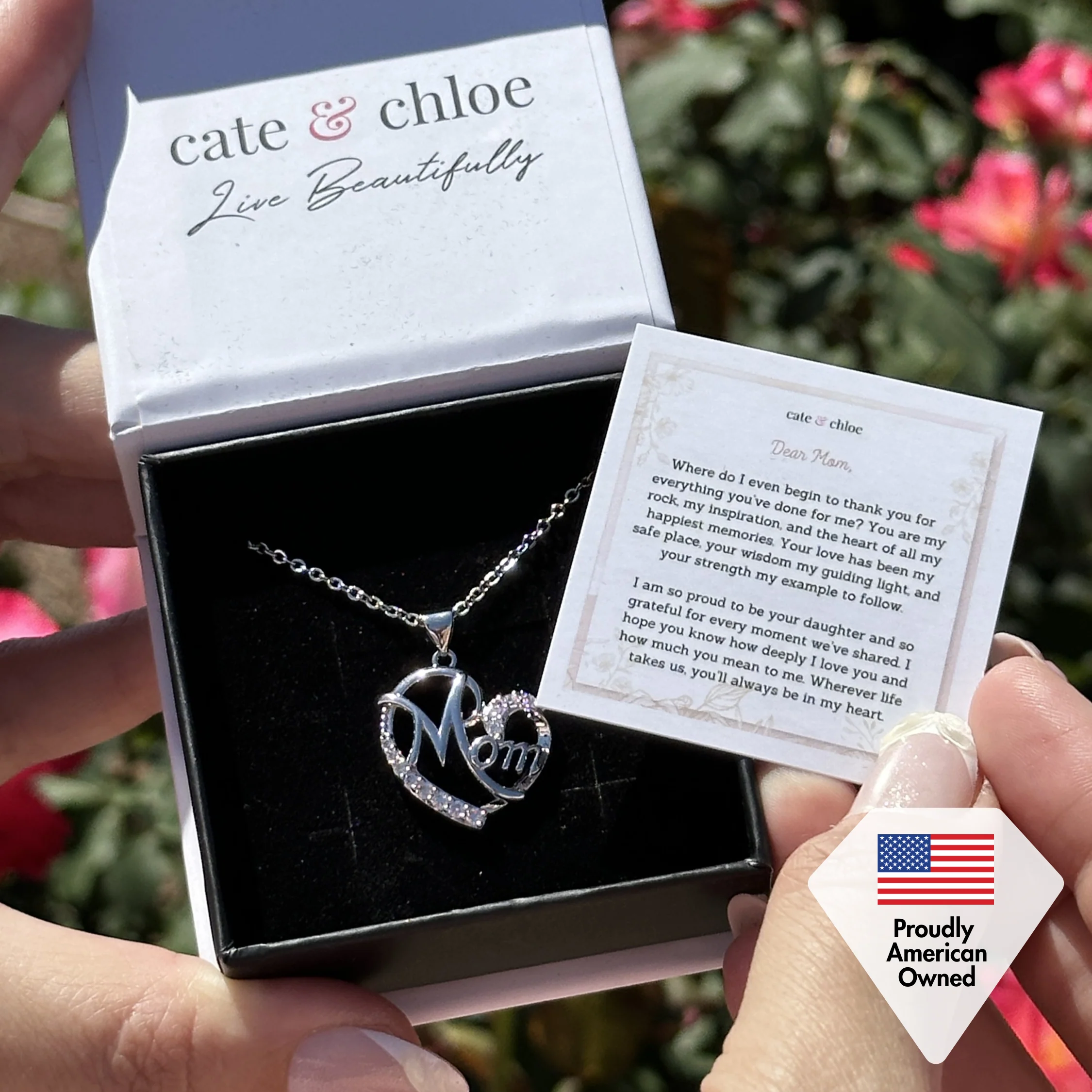 Mom 18k White Gold Plated Necklaces with Swarovski Crystals and Message Card - Image 27