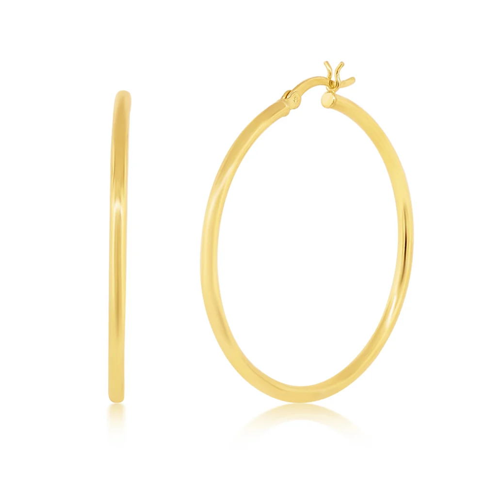 Monica 18k White Gold Plated 10mm/40mm/50mm Hoop Earrings - Image 14