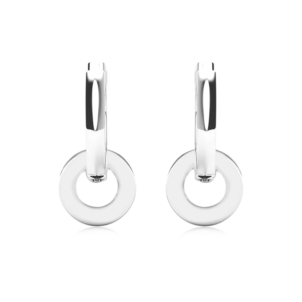 Nala 18k White Gold Plated 14mm Hoop Earrings with Swarovski Crystals - Image 10