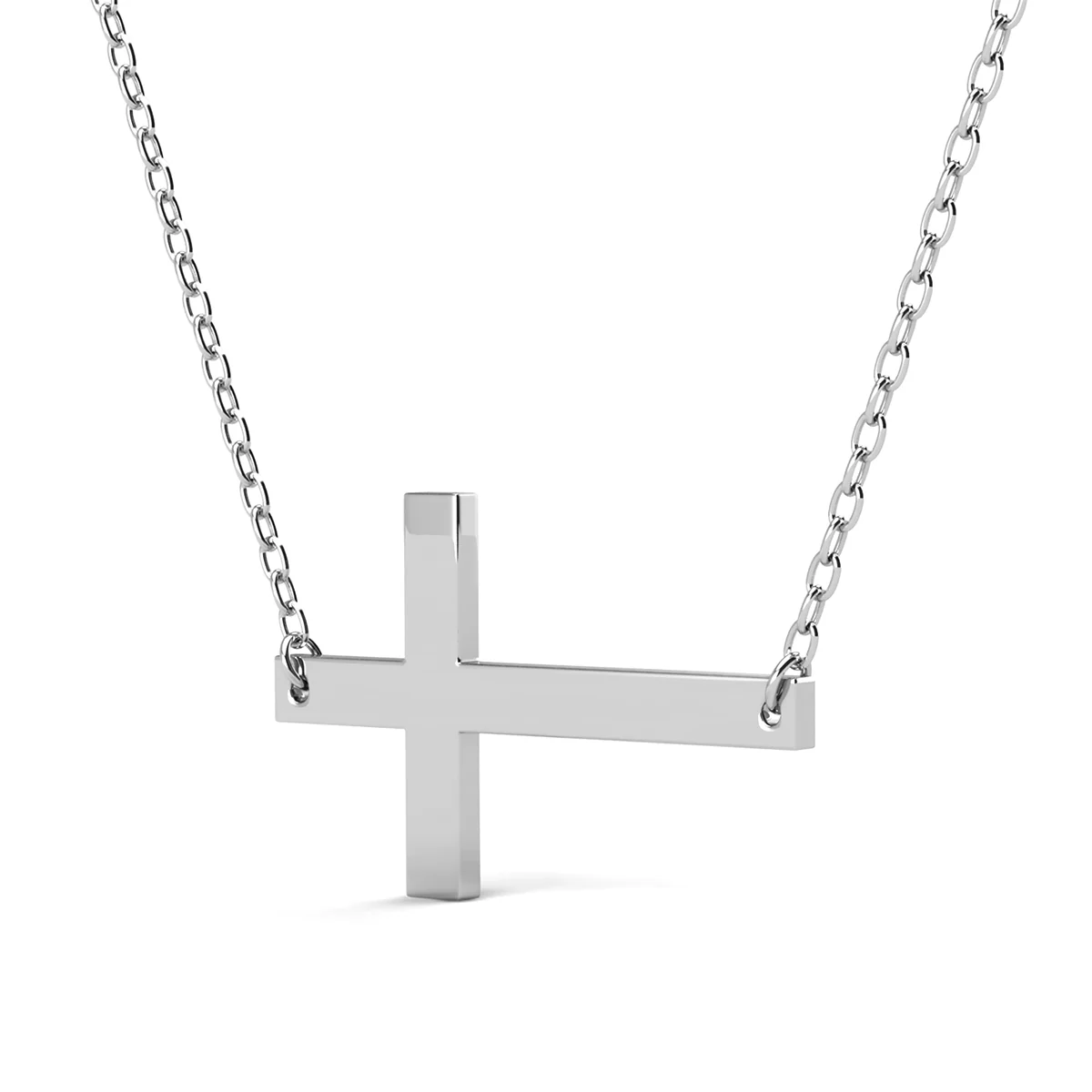 Nancy 18k White Gold Plated Cross Pendant Necklace - Image 7