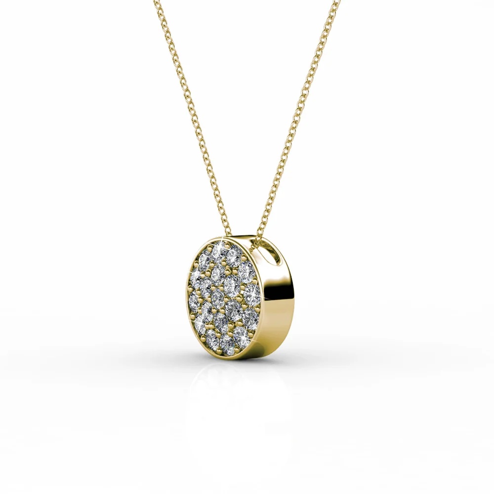 Nelly 18k White Gold Plated Pave Pendant Necklace with Swarovski Crystals - Image 14