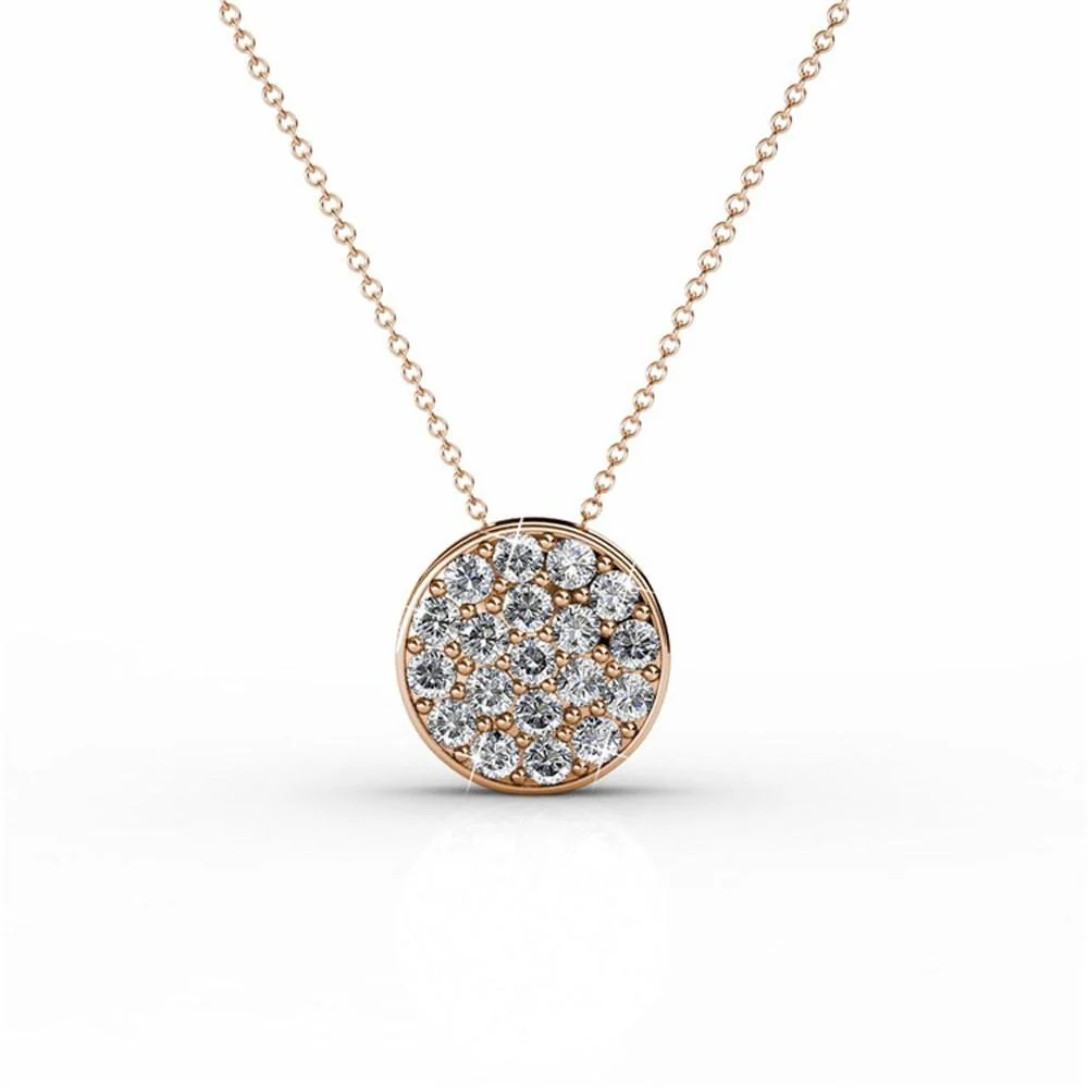 Nelly 18k White Gold Plated Pave Pendant Necklace with Swarovski Crystals - Image 9