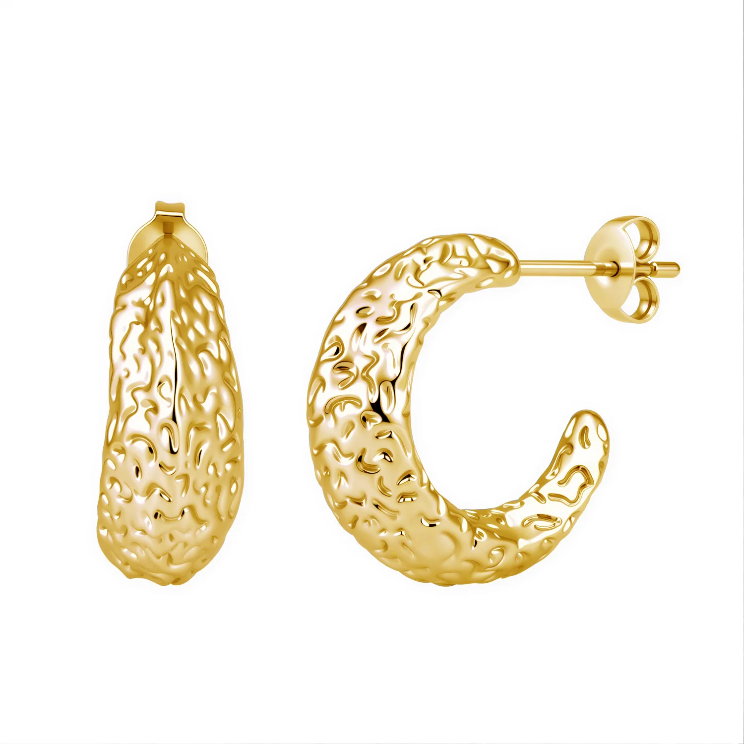 Oaklynn 18k White Gold Plated 20mm Semi-Hoop Earrings for Women - Image 9