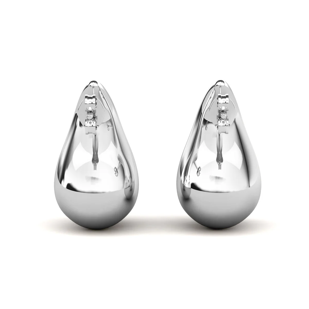 Olive 18k White Gold Plated Teardrop Stud Earrings - Image 11