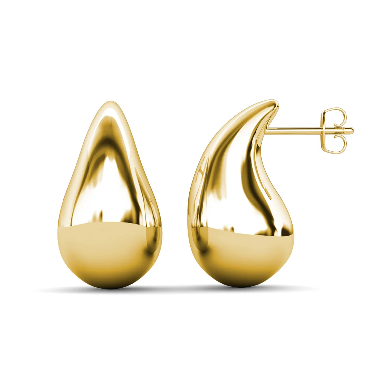 Olive 18k White Gold Plated Teardrop Stud Earrings - Image 12