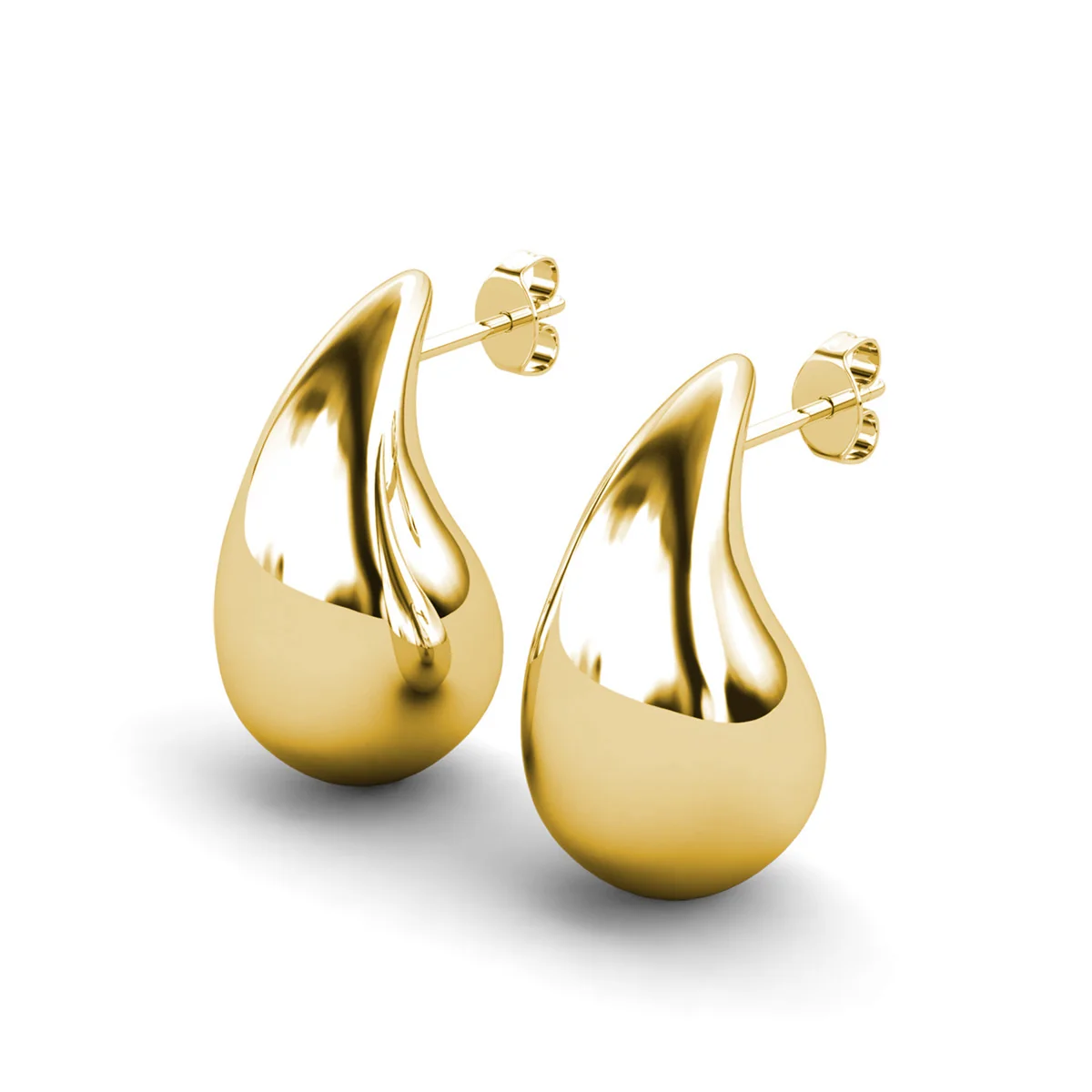 Olive 18k White Gold Plated Teardrop Stud Earrings - Image 15