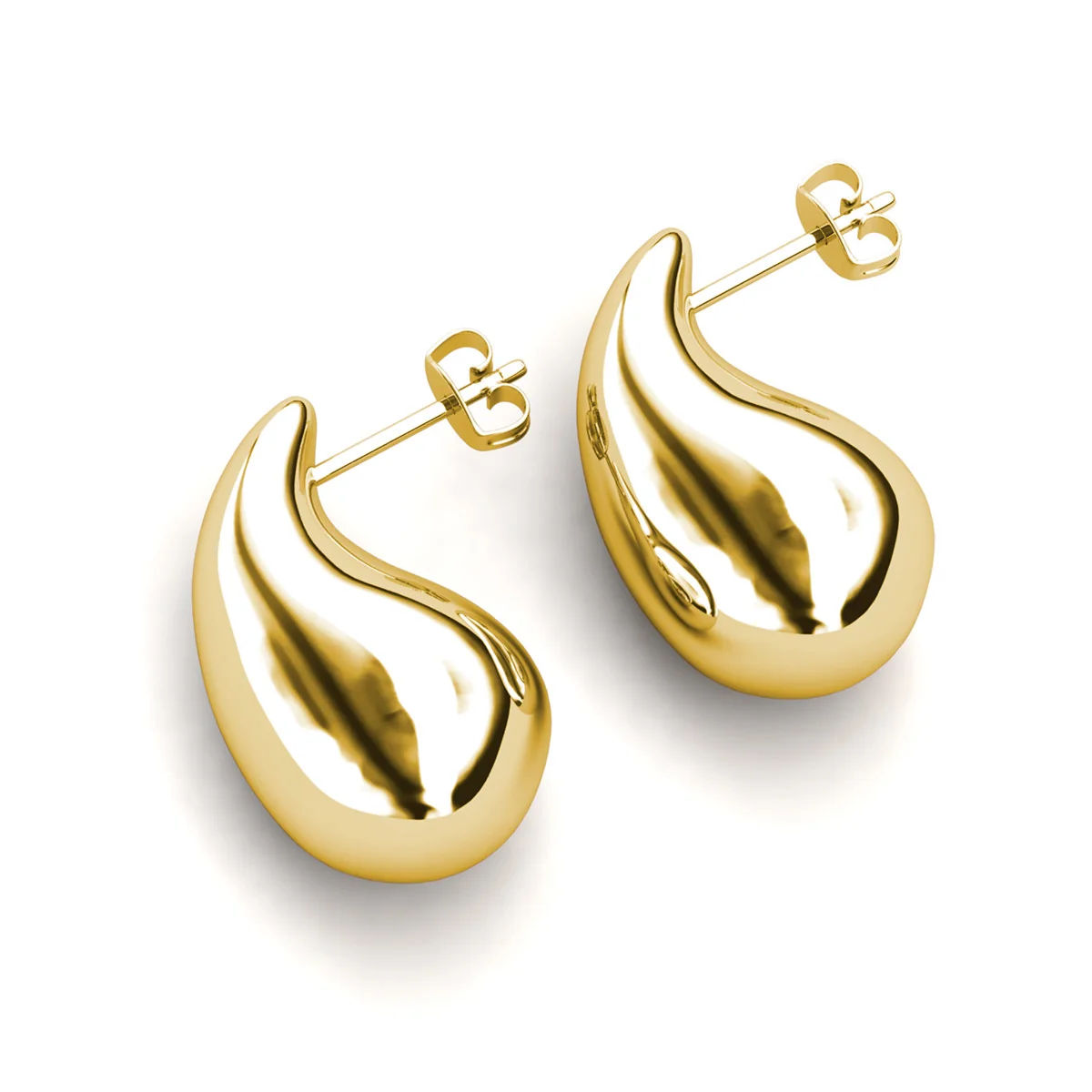 Olive 18k White Gold Plated Teardrop Stud Earrings - Image 16
