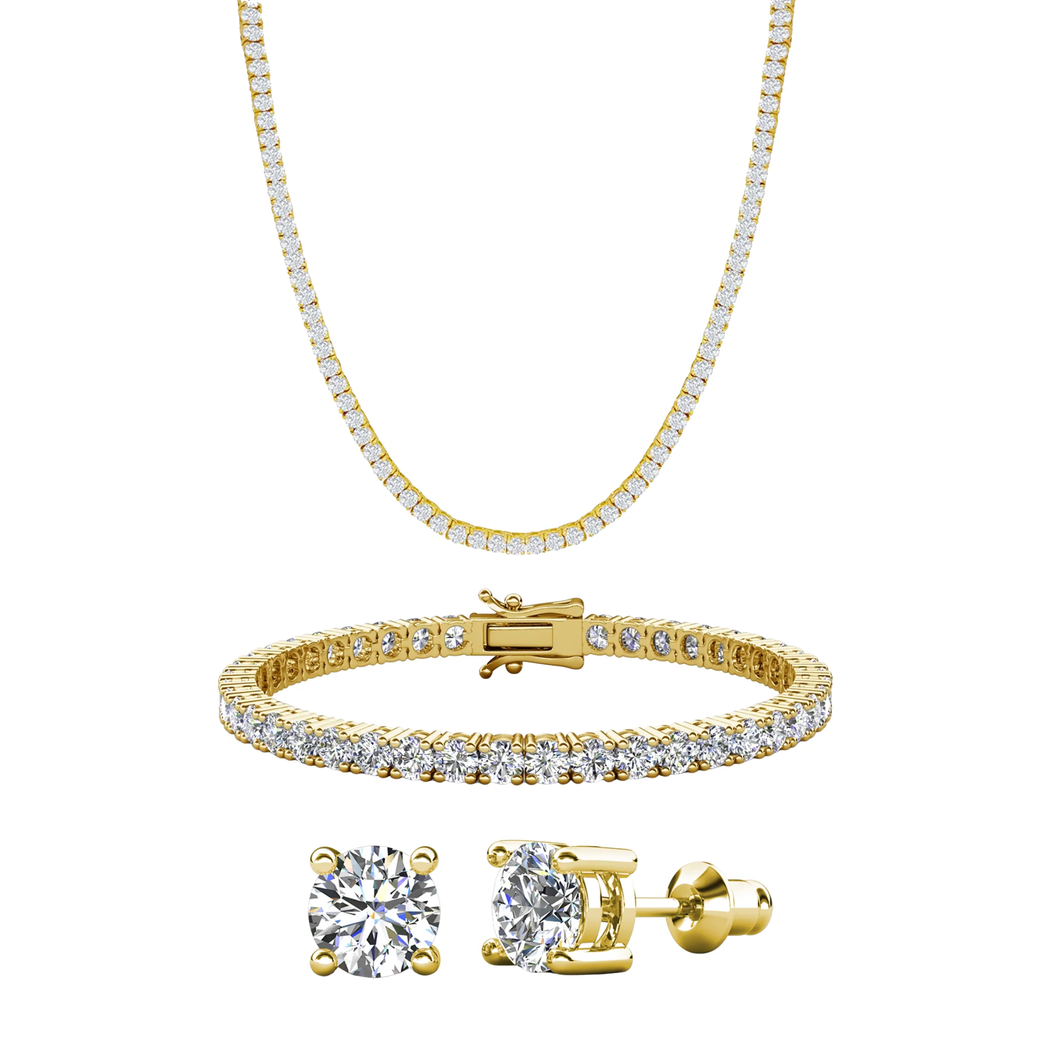 Olivia 18k White Gold Plated Jewelry Set with Simulated Diamond Crystals (Pack of 3) - Image 9