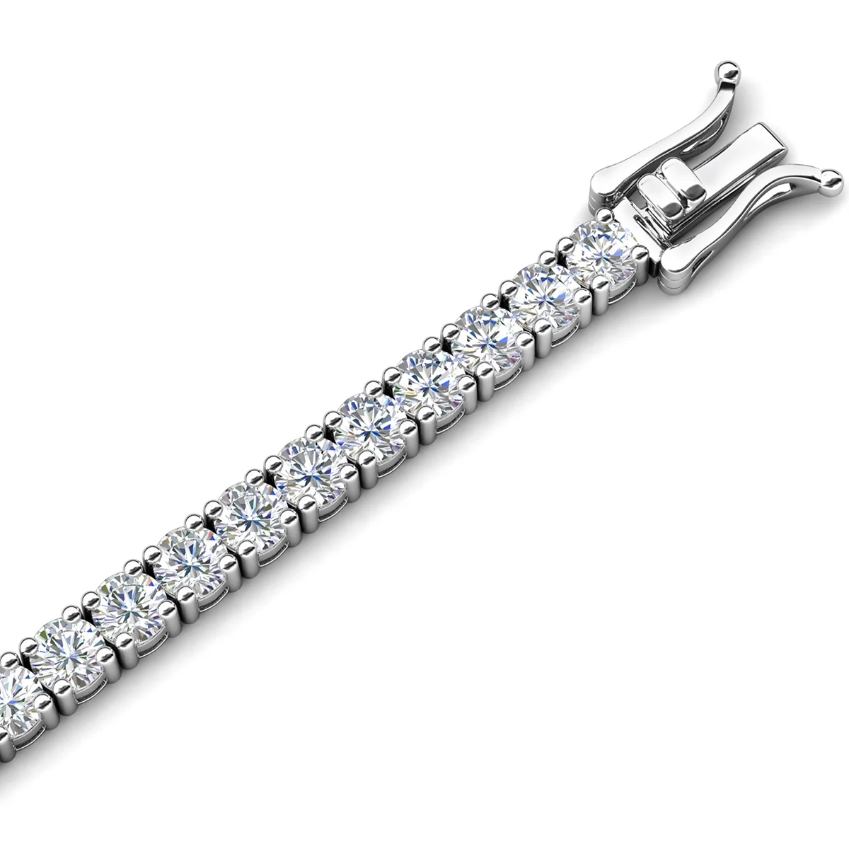 Olivia 18k White Gold Plated Tennis Bracelet with Simulated Diamond Crystals - Image 10
