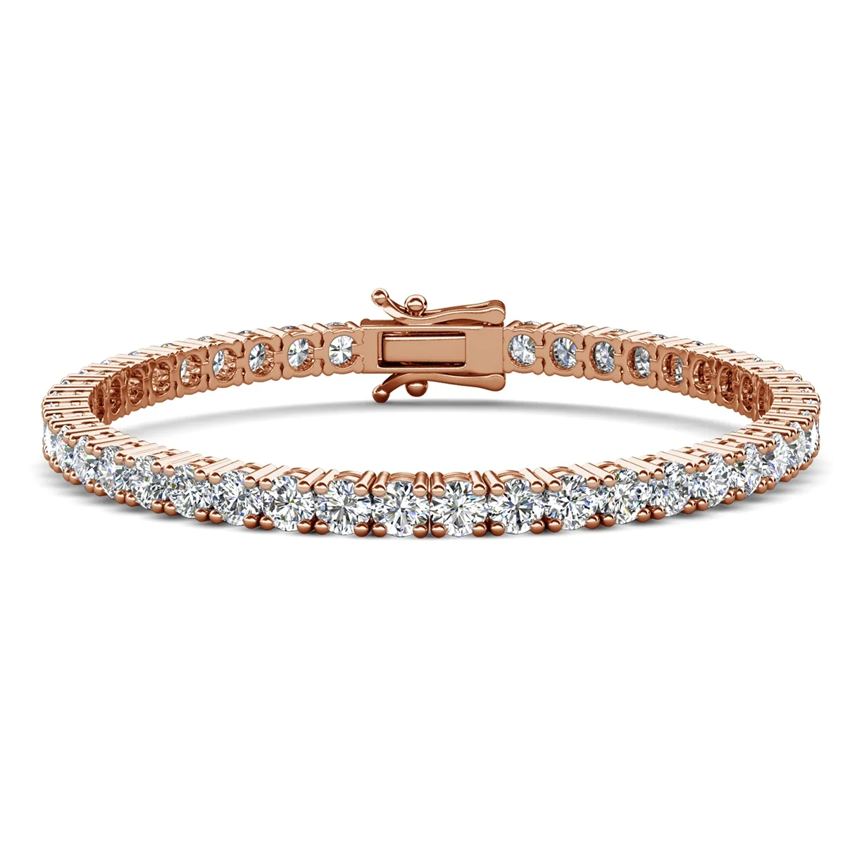 Olivia 18k White Gold Plated Tennis Bracelet with Simulated Diamond Crystals - Image 15