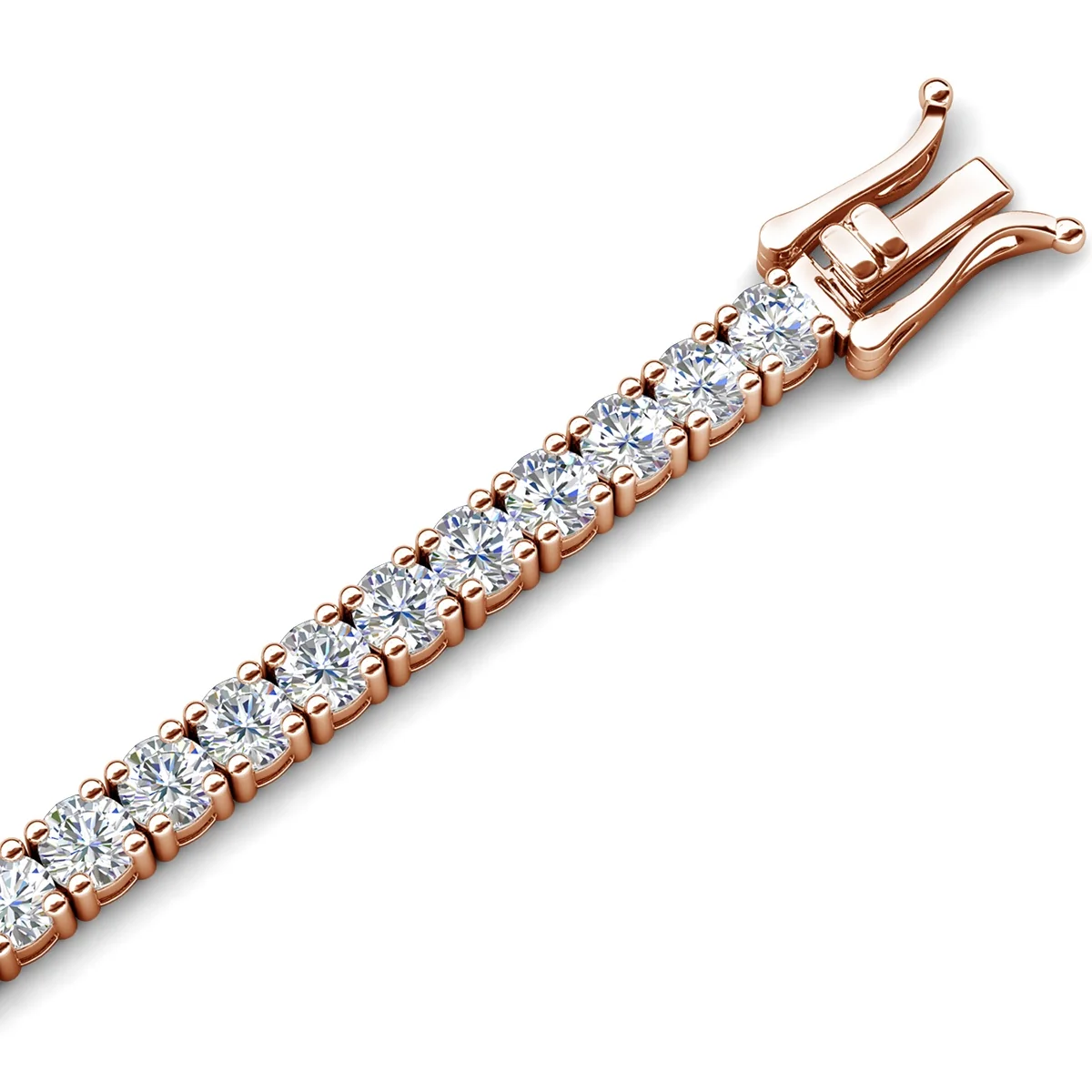 Olivia 18k White Gold Plated Tennis Bracelet with Simulated Diamond Crystals - Image 18