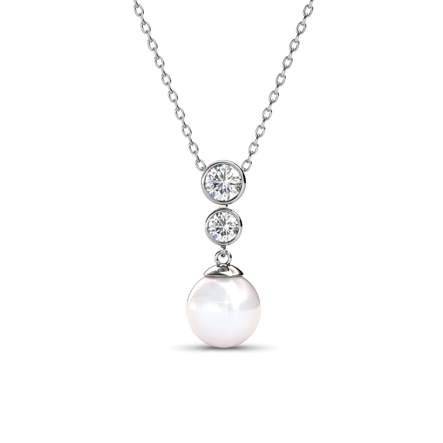 Gabrielle, Tatum, Genevieve 18k White Gold Plated Pearl Necklace for Women (Set of 3) - Image 11