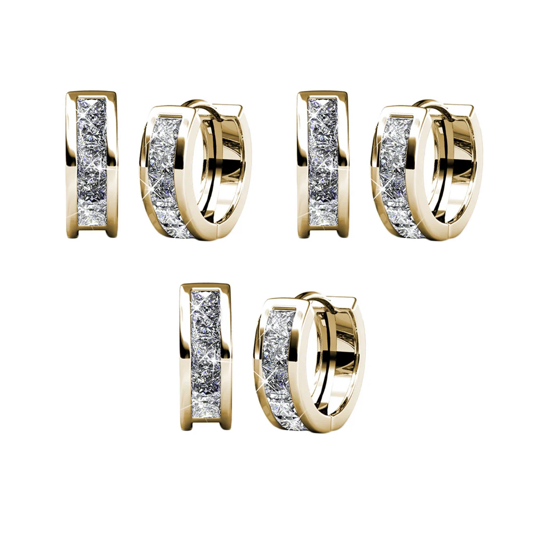 Giselle 18k White Gold Plated 15mm Hoop Crystal Earrings with Swarovski Crystals - Image 19