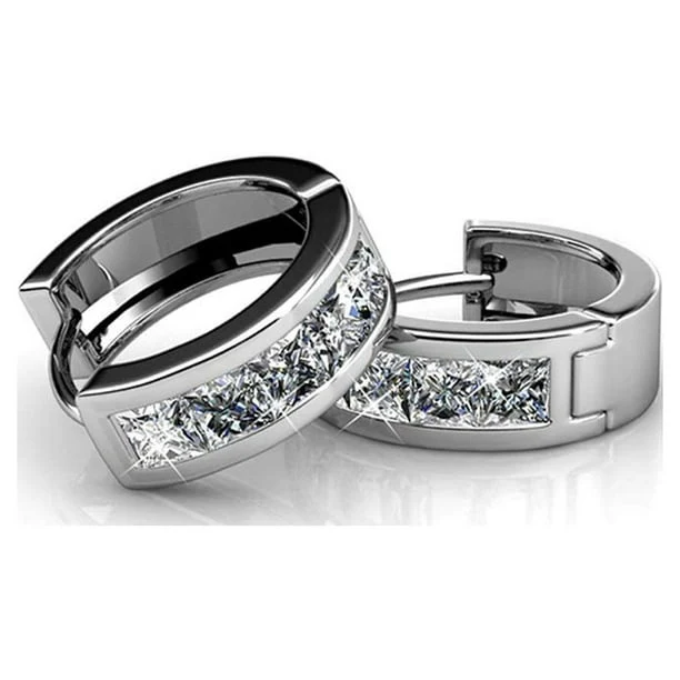Giselle 18k Gold Plated 15mm Hoop Crystal Earrings with Swarovski Crystal (3 Pair Set) - Image 9