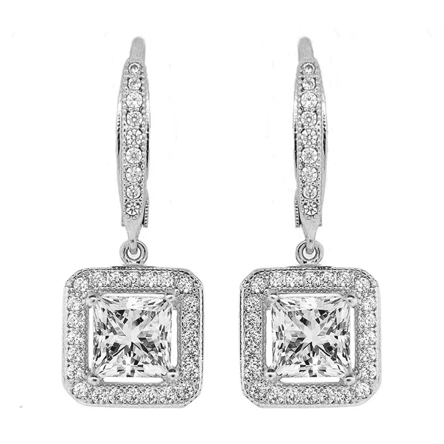 Ivy, Alessandra, Isabel Drop Dangle White Gold Plated Earrings for Women (3 Pair Set) - Image 9