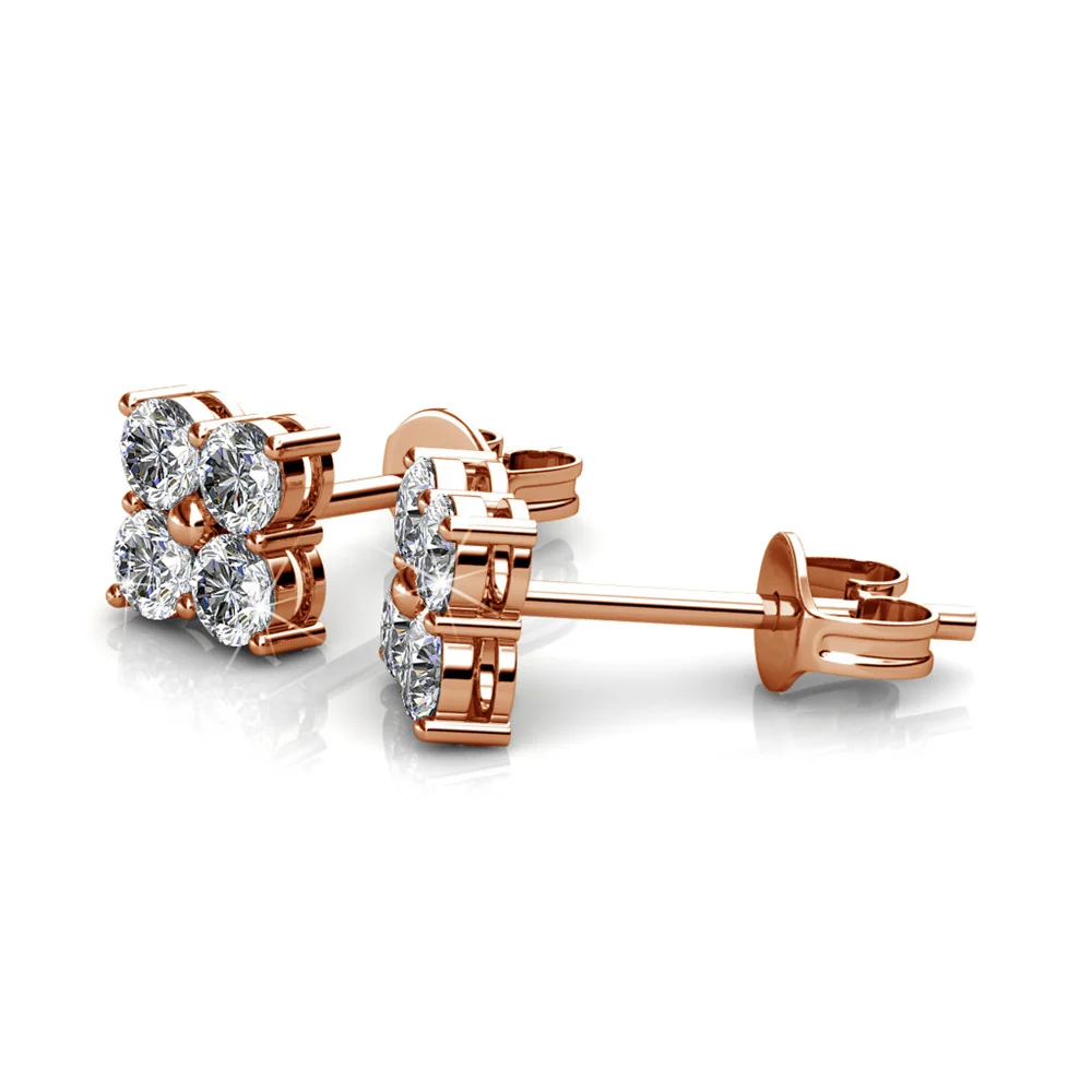 Rae 18k White Gold Stud Earrings with Swarovski Crystals - Image 16