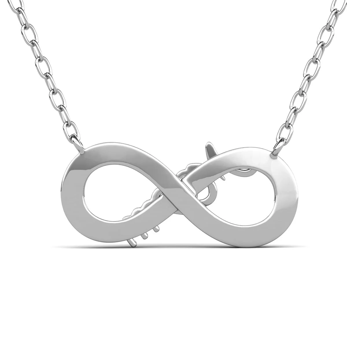 Robin 18k White Gold Plated Infinity Necklace with Swarovski Crystals & Heartfelt Message for Mom - Image 11
