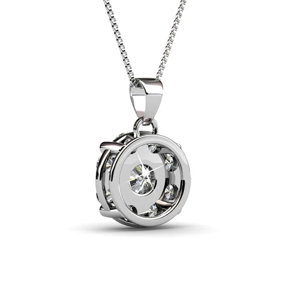 Ruth 18k White Gold Plated Silver Pendant Necklace with Swarovski Crystals - Image 10