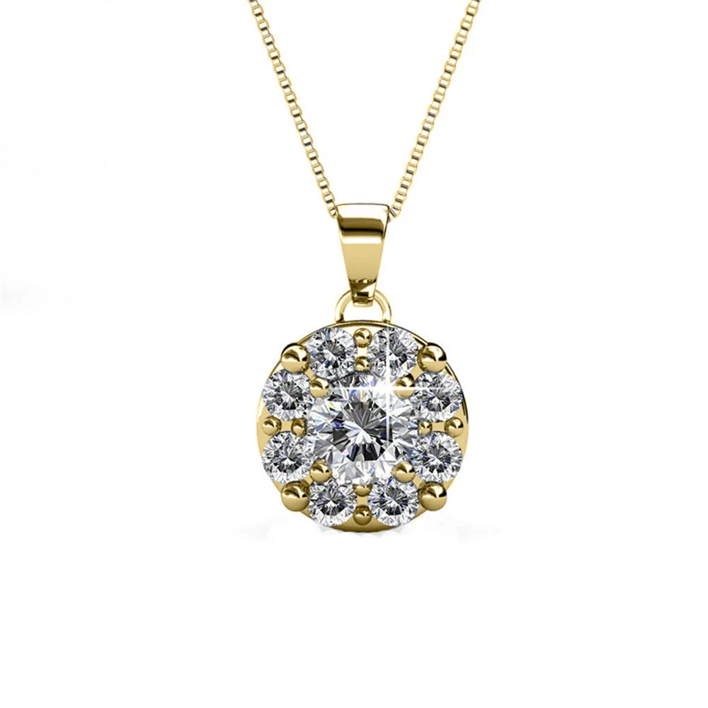 Ruth 18k White Gold Plated Silver Pendant Necklace with Swarovski Crystals - Image 11