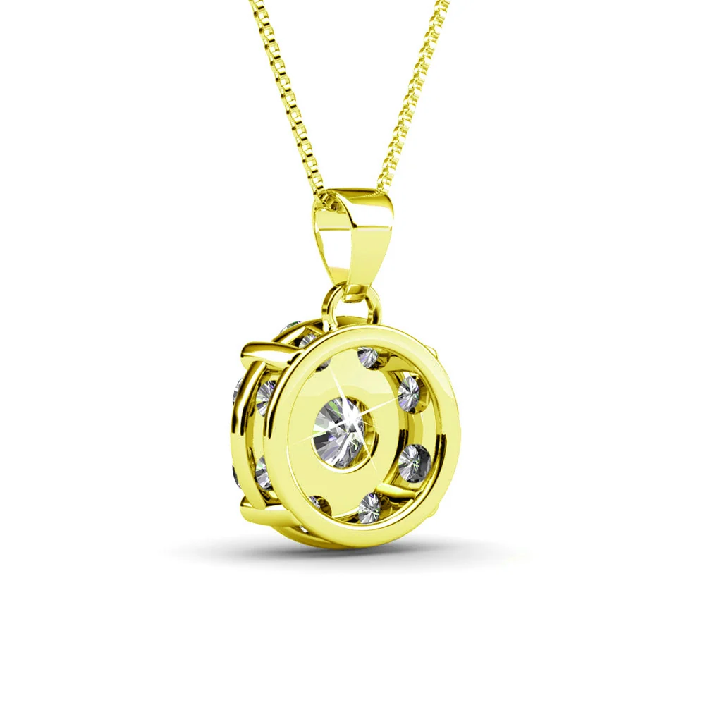 Ruth 18k White Gold Plated Silver Pendant Necklace with Swarovski Crystals - Image 14