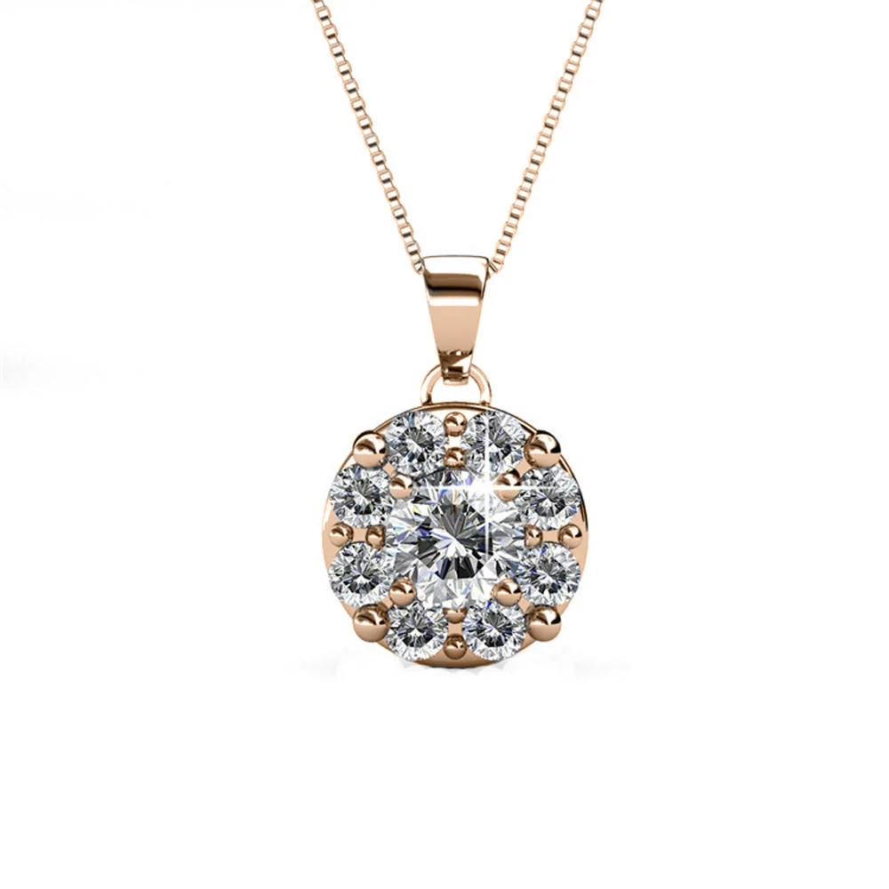 Ruth 18k White Gold Plated Silver Pendant Necklace with Swarovski Crystals - Image 15