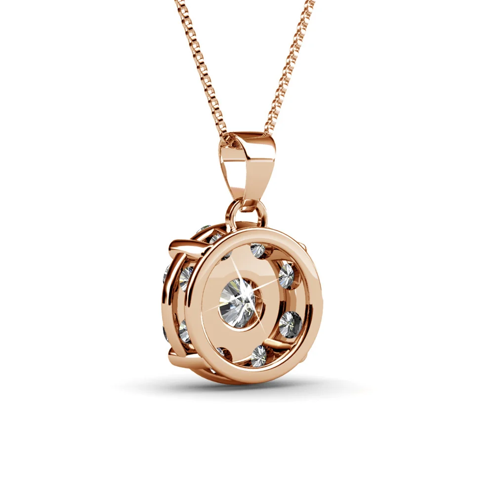 Ruth 18k White Gold Plated Silver Pendant Necklace with Swarovski Crystals - Image 18
