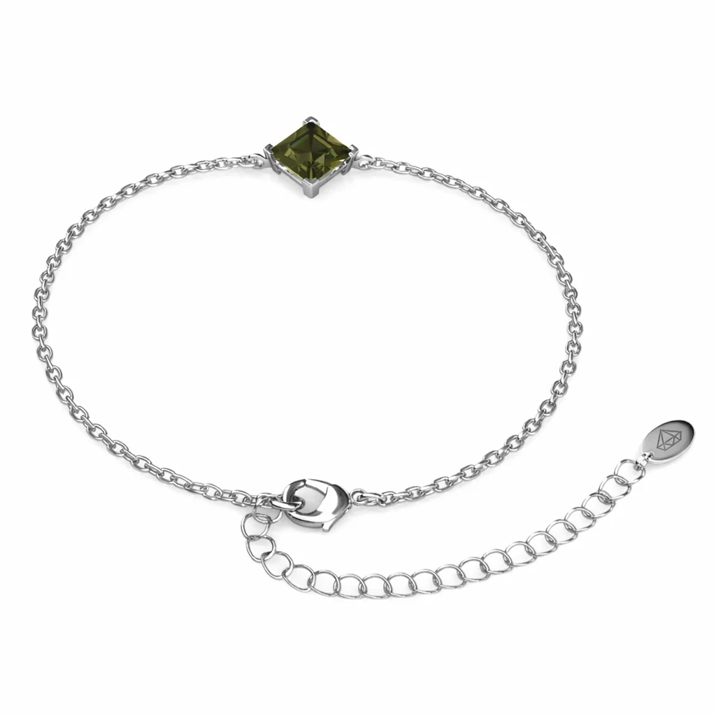 Samantha 18k White Gold Plated Bracelet with Black Swarovski Crystal - Image 11