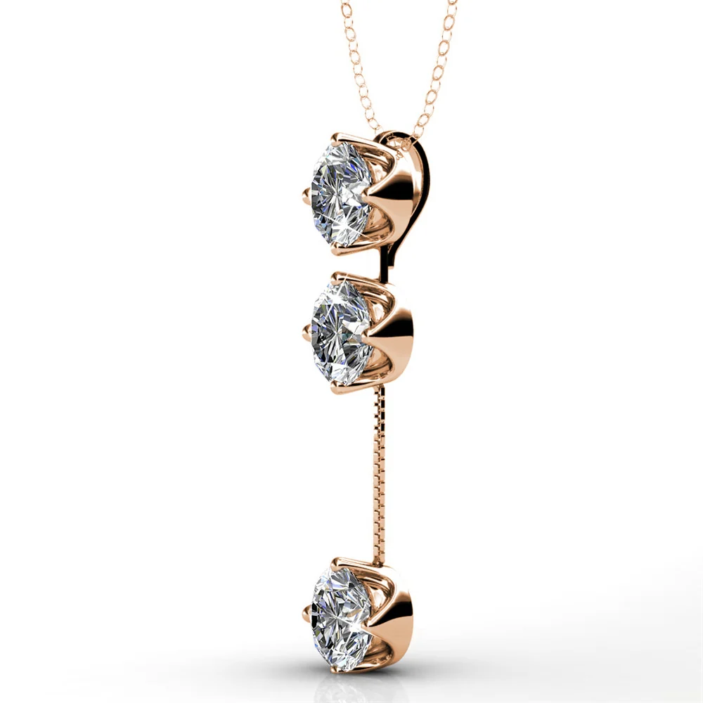 Sloane 18k White Gold Plated Drop Necklace with Swarovski Crystals - Image 13