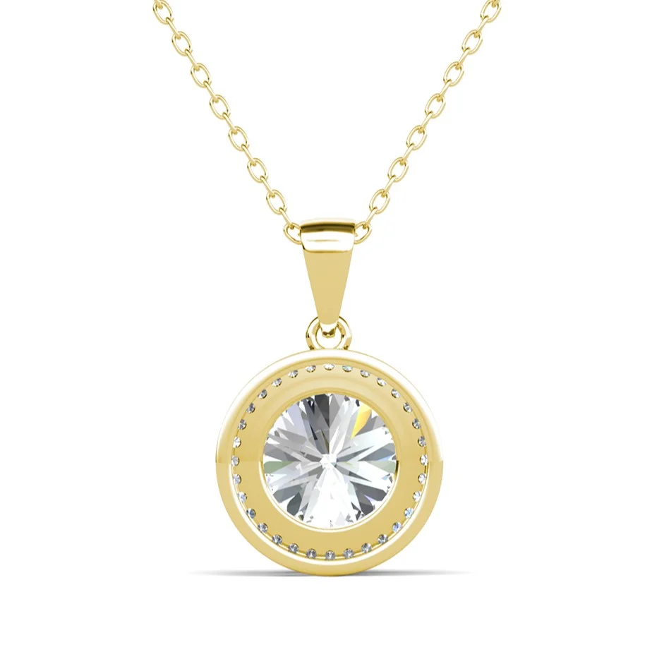 Sophia 18k White Gold Plated Pendant Necklace with Simulated Diamond Crystals - Image 12