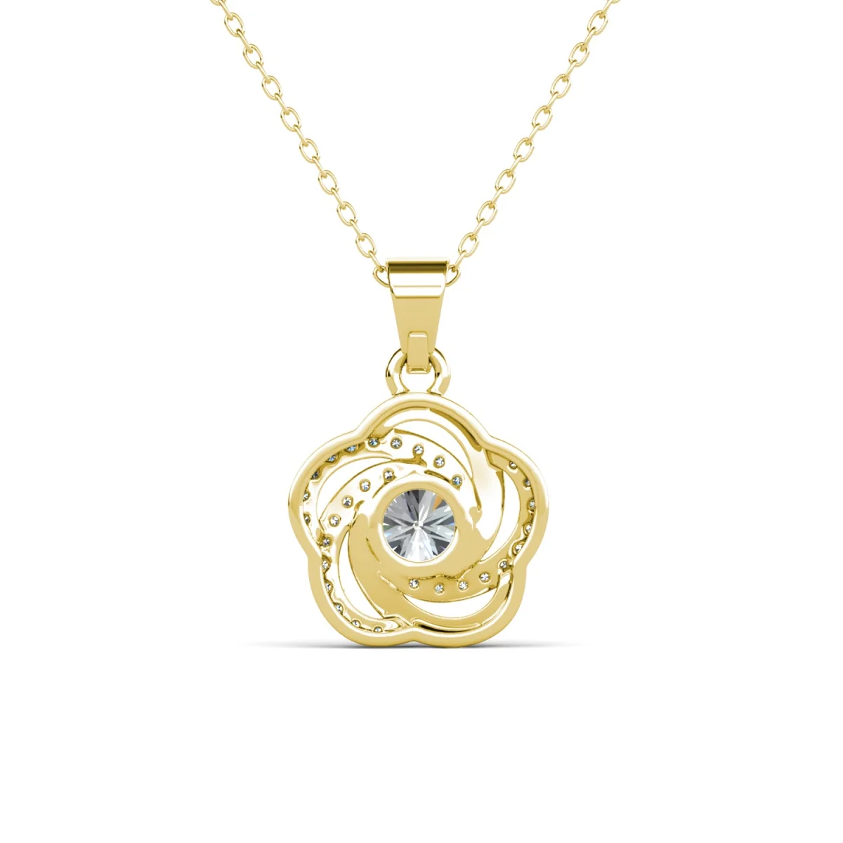 Stella 18k White Gold Plated Crystal Pendant Necklace with Simulated Diamond Crystals - Image 10