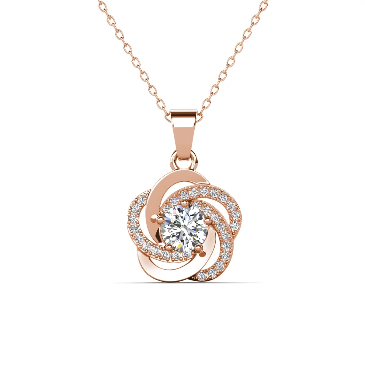 Stella 18k White Gold Plated Crystal Pendant Necklace with Simulated Diamond Crystals - Image 12