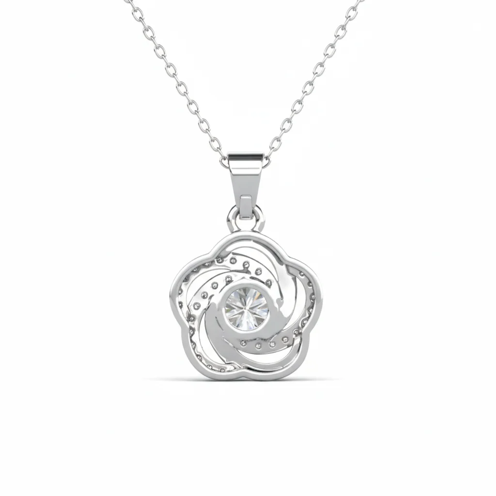 Stella 18k White Gold Plated Crystal Pendant Necklace with Simulated Diamond Crystals - Image 7