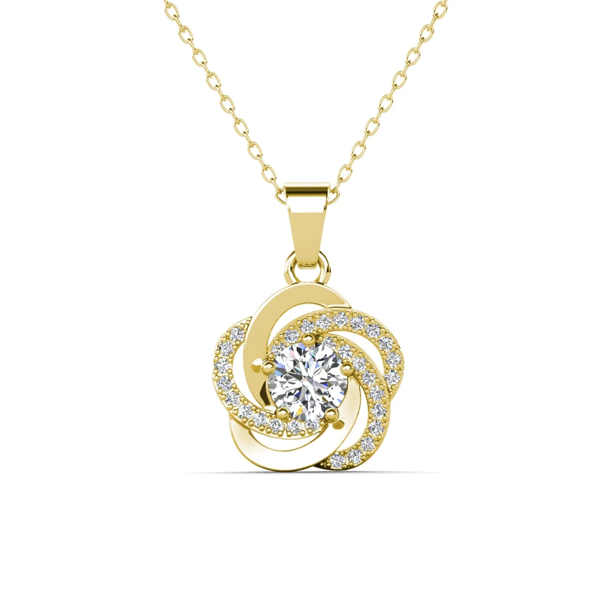 Stella 18k White Gold Plated Crystal Pendant Necklace with Simulated Diamond Crystals - Image 9