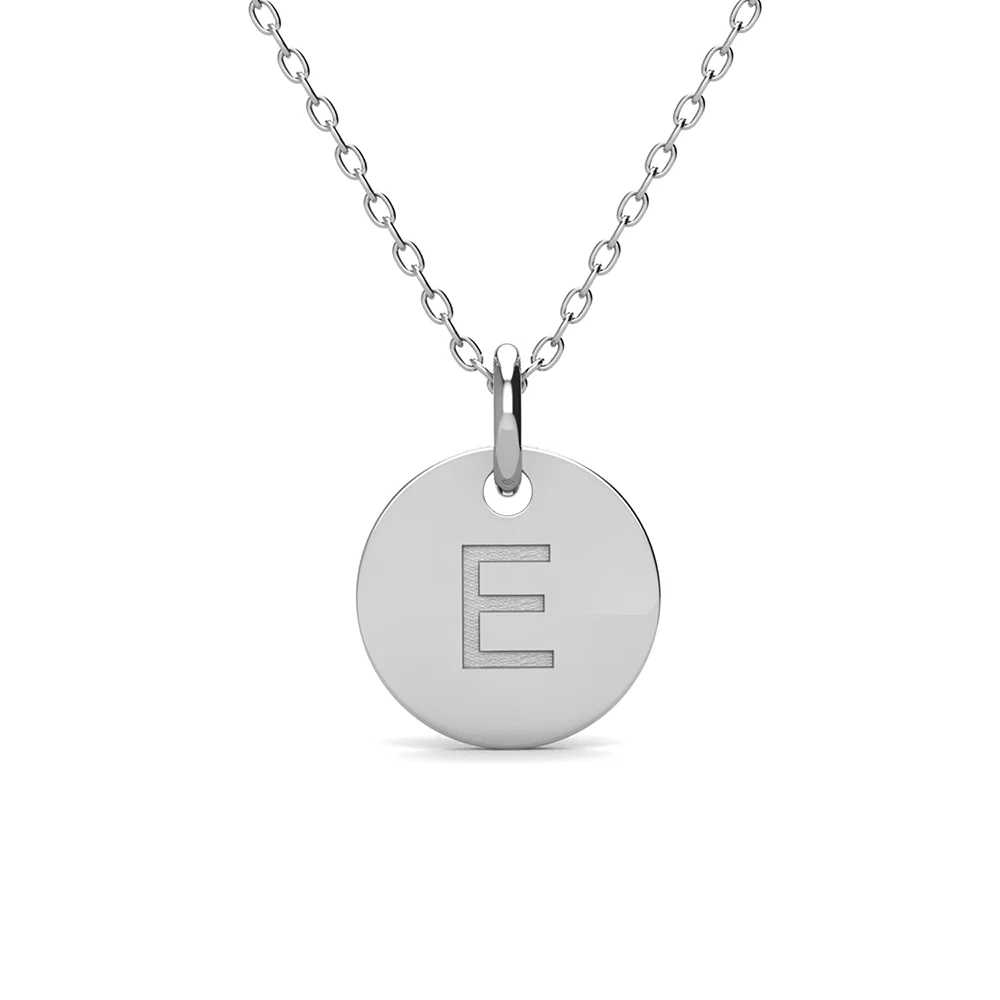 Summer Collection 18k White Gold Plated Engraved Initial Letter Pendant Necklace - Image 15