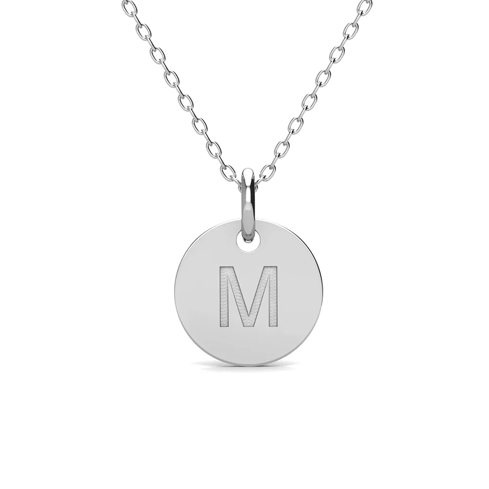 Summer Collection 18k White Gold Plated Engraved Initial Letter Pendant Necklace - Image 31