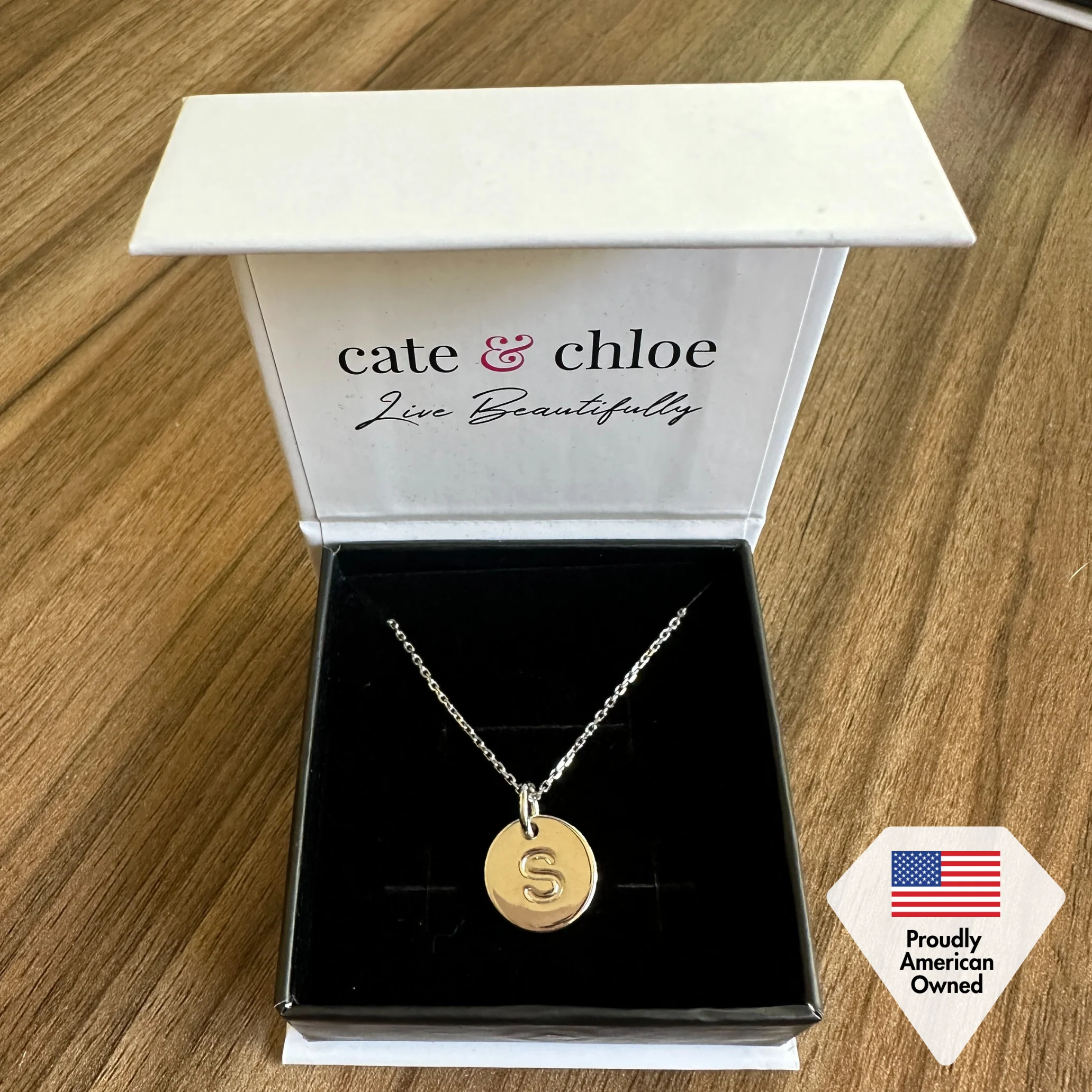 Summer Collection 18k White Gold Plated Engraved Initial Letter Pendant Necklace - Image 7