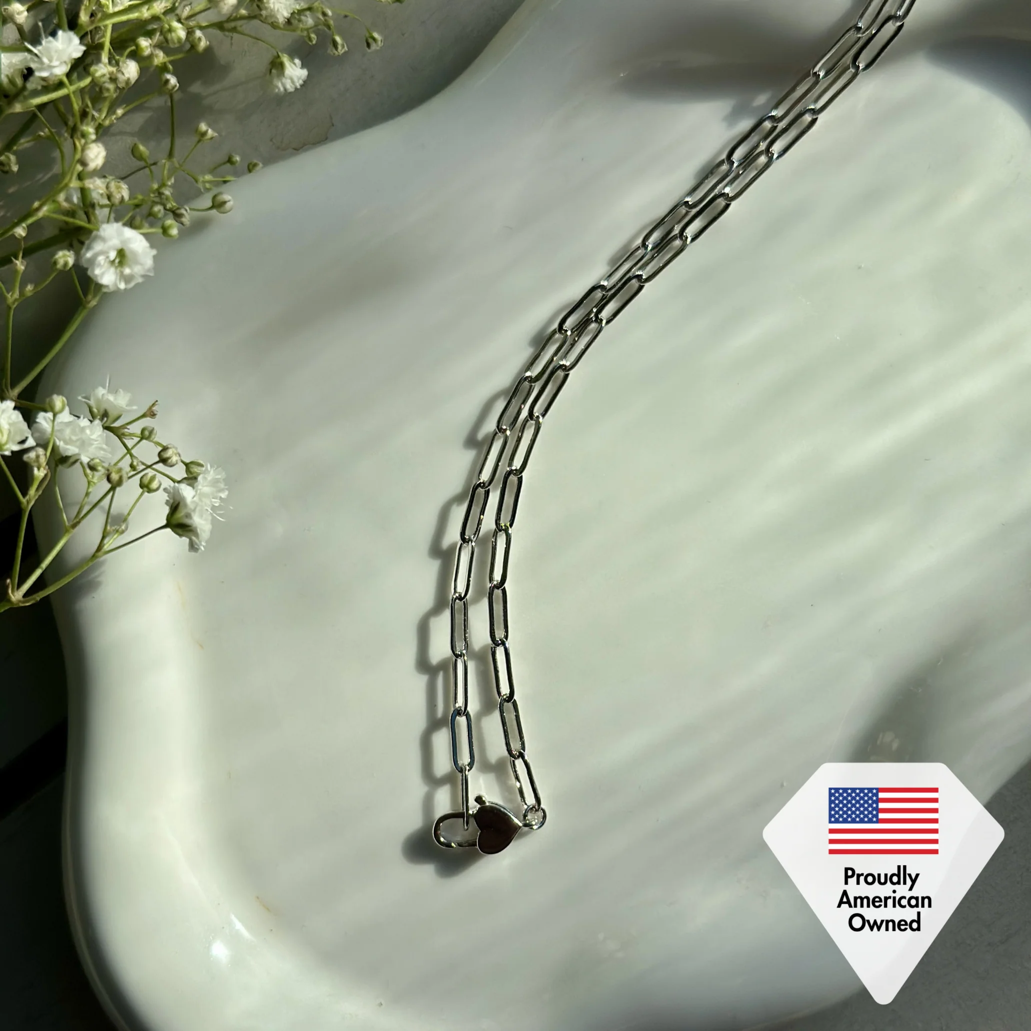 Tammy 18k White Gold Plated Paperclip Chain Necklace - Image 7