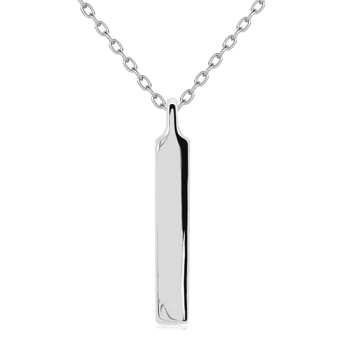 Tessa 18k White Gold Plated Bar Necklace with Swarovski Crystals - Image 9