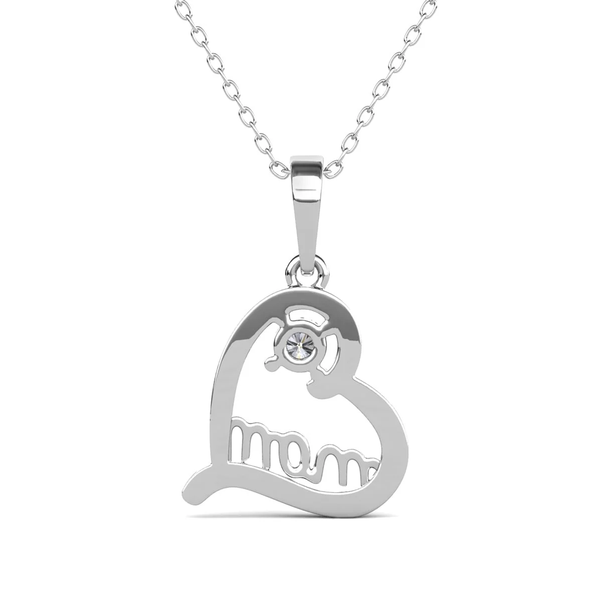 Thelma 18k White Gold Plated Necklace with Simulated Diamond Crystals & Heartfelt Message for Mom - Image 11